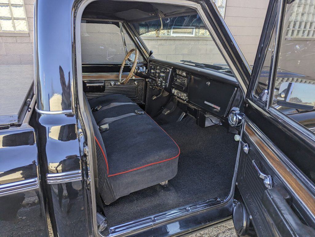1970 Chevrolet Cst/10 Short-Bed Pickup- 396 V8 (matching#) – Black/black -nice!